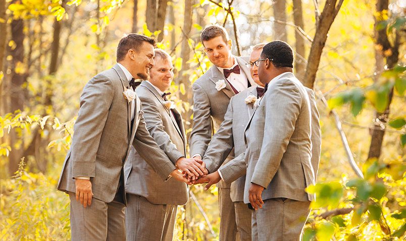 Fall Wedding Schlitz Audubon Groomsmen