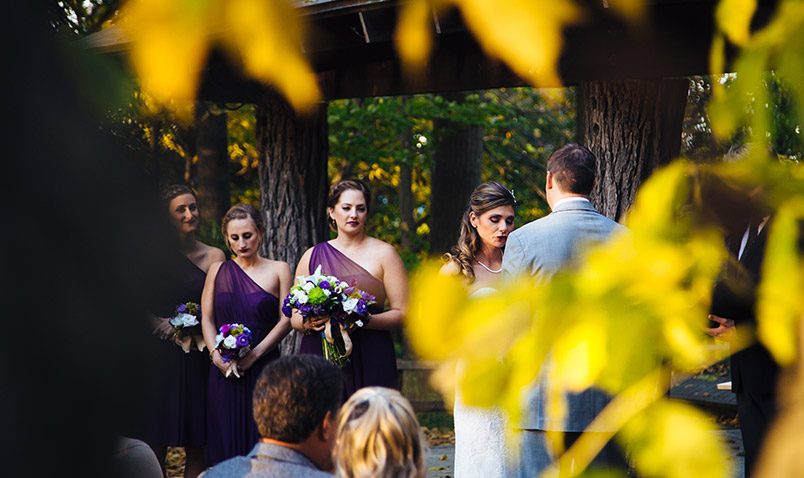 Fall Wedding Schlitz Audubon Ceremony