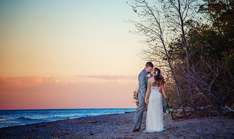 Fall Wedding Schlitz Audubon Lake Michigan