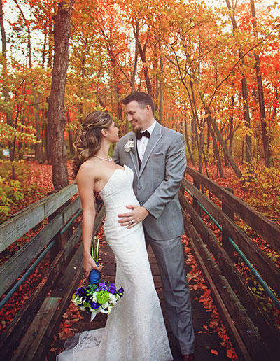 Fall Wedding Schlitz Audubon Bridge