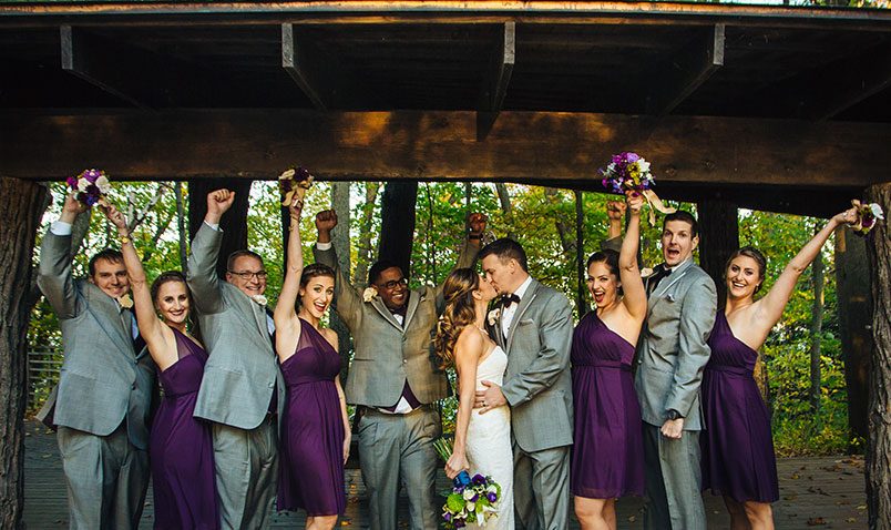 Fall Wedding Schlitz Audubon Bridal Party