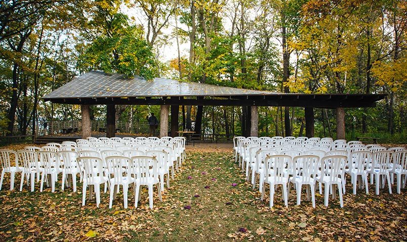Fall Wedding Schlitz Audubon Pavilion